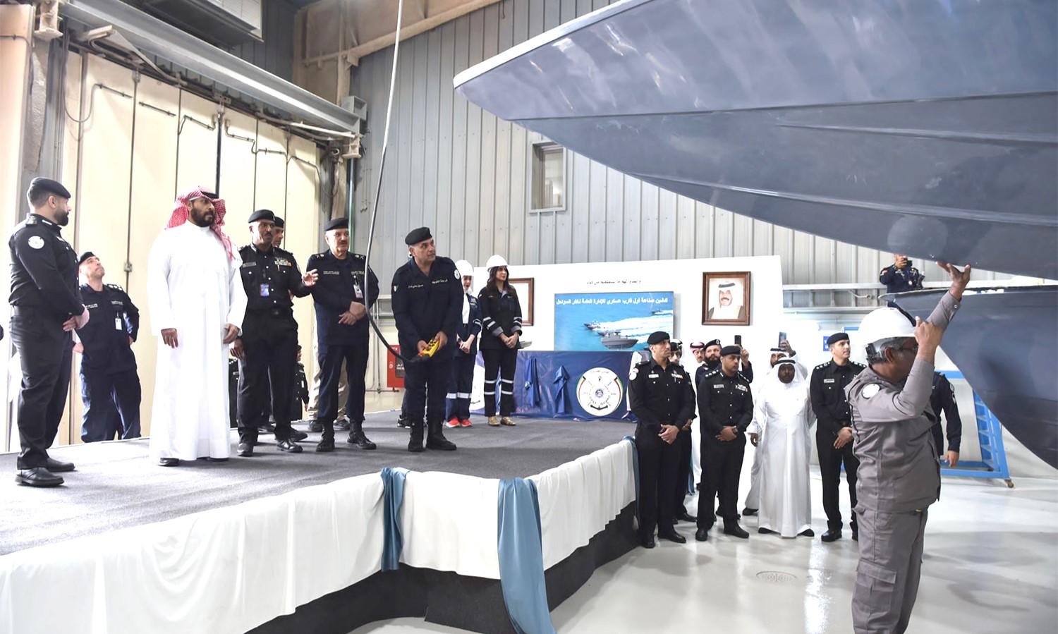 Le ministre de l'Intérieur, Cheikh Talal Khaled Al-Ahmad Al-Sabah, lors de la cérémonie d'inauguration.
