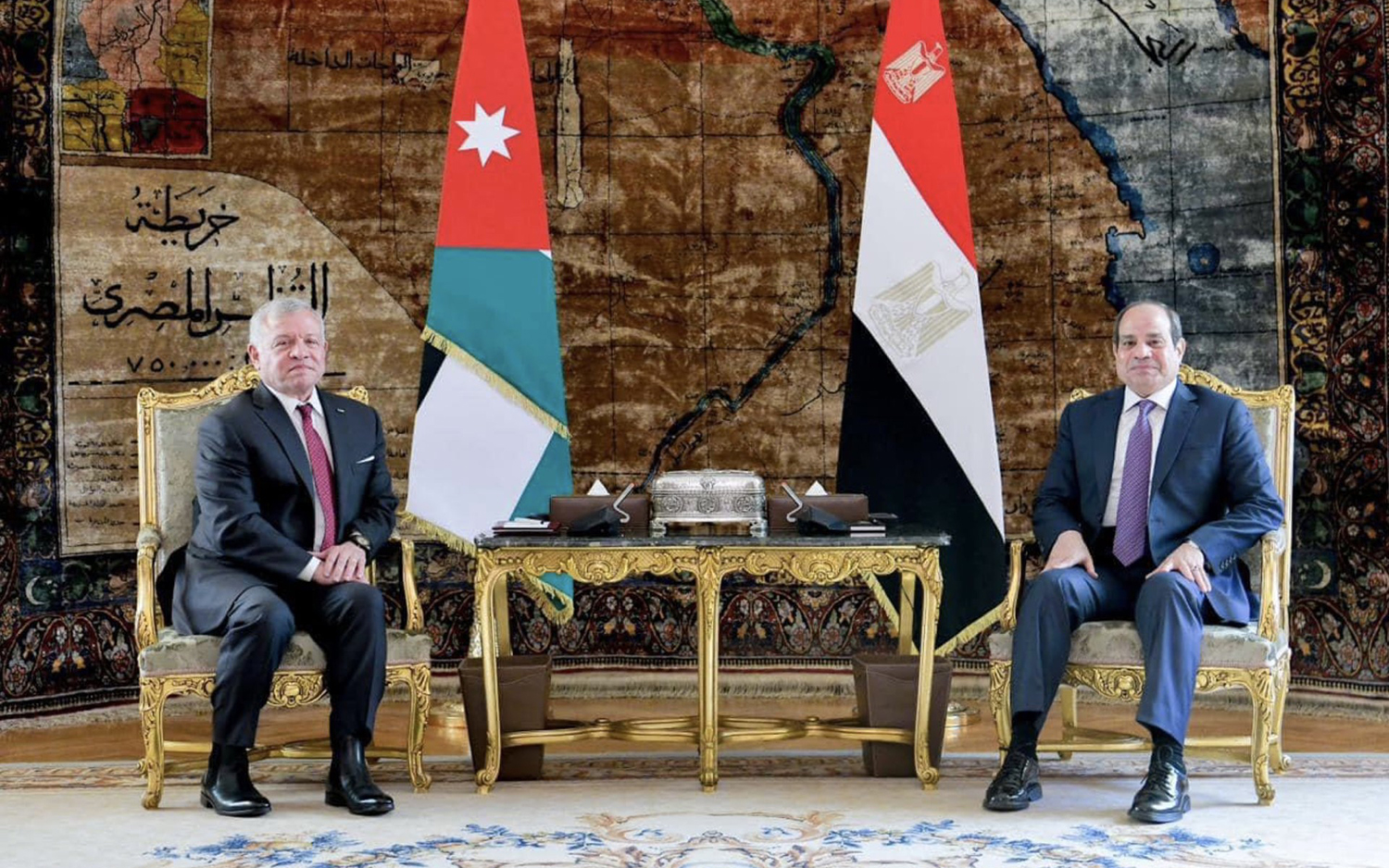 الرئيس المصري عبدالفتاح السيسي والعاهل الاردني الملك عبدالله الثاني