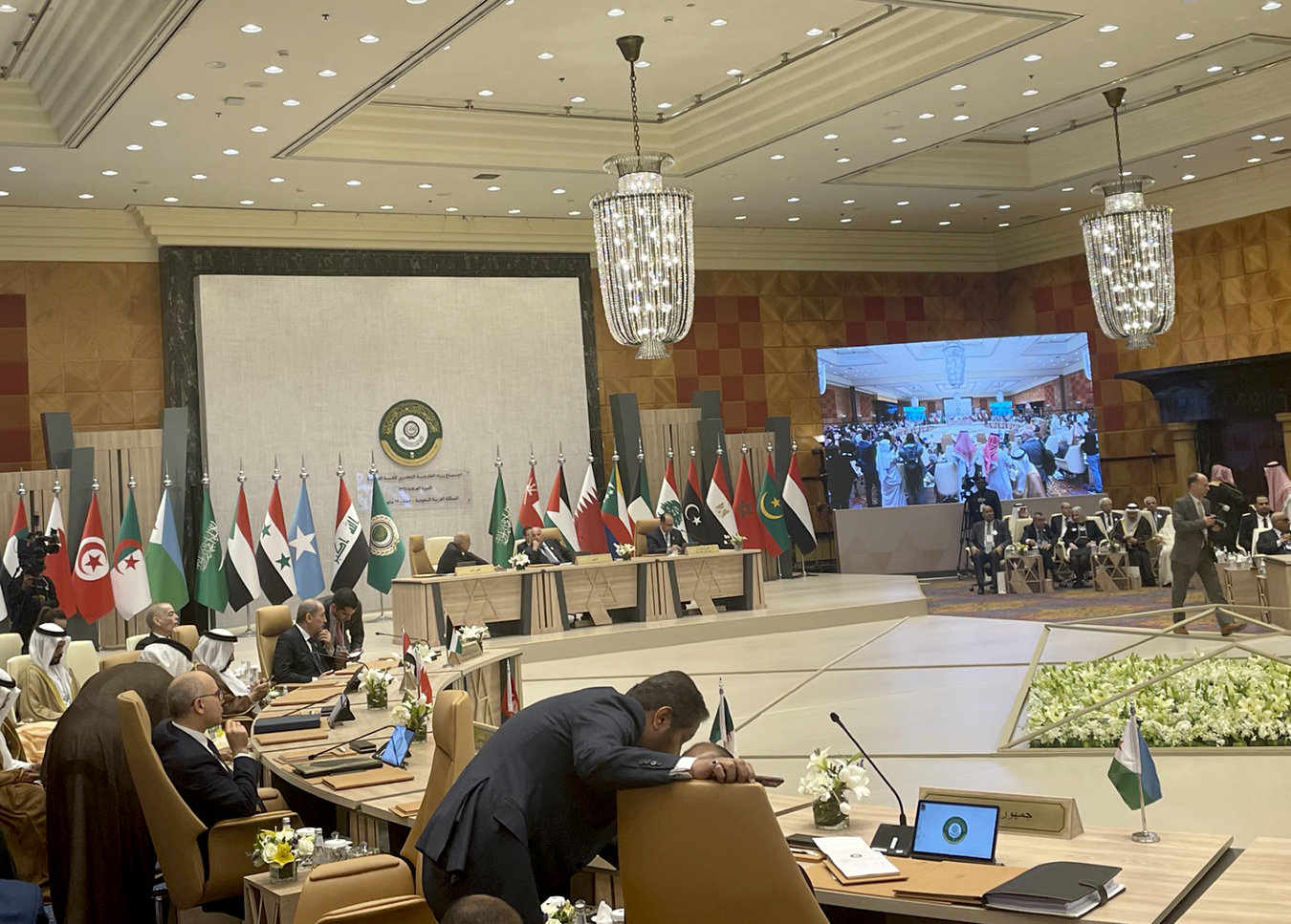 Arab Foreign Ministers at their preparatory meeting ahead of 32nd Arab Summit in Jeddah