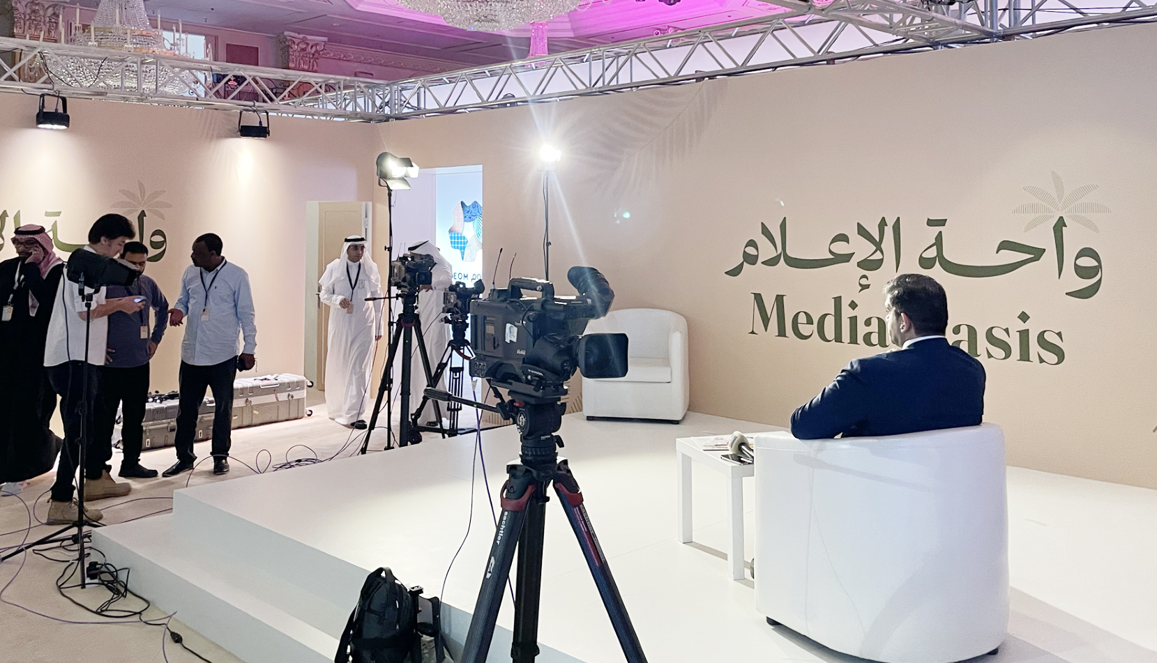 A Media Oasis studio set up for Jeddah Summit