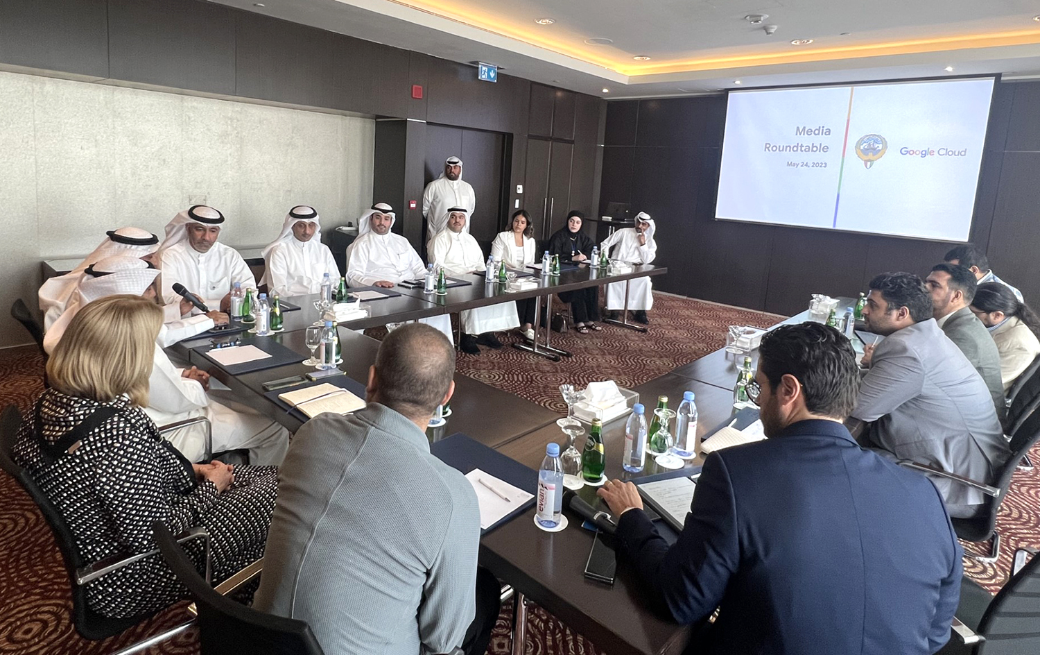 Press conference for representatives of Google Cloud and Kuwaiti government officials