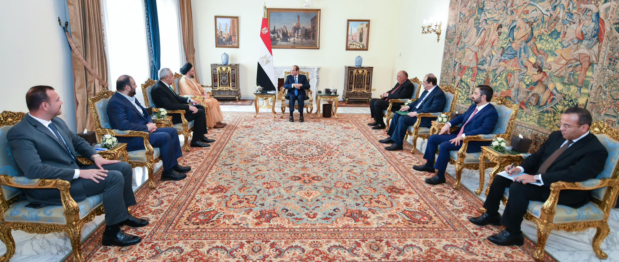 الرئيس المصري يلتقي رئيس تيار الحكمة العراقي
