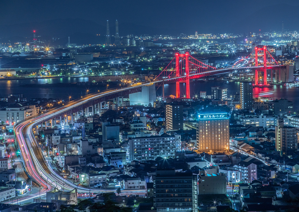 Cityscape of Kitakyushu at night