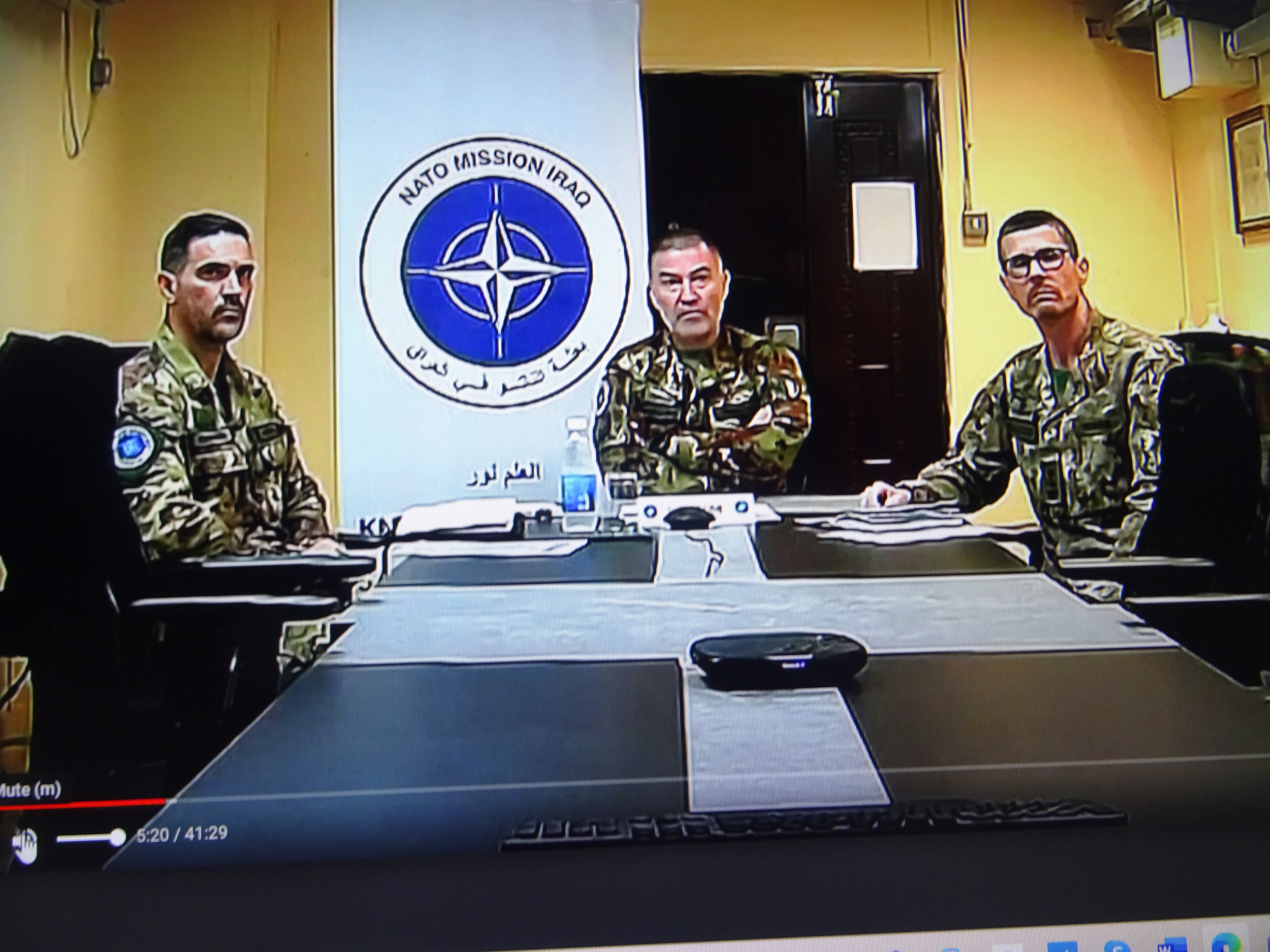 Commander of NATO Mission in Iraq, Lieutenant General Giovanni Maria Iannucci speaking to reporters via zoom from Baghdad