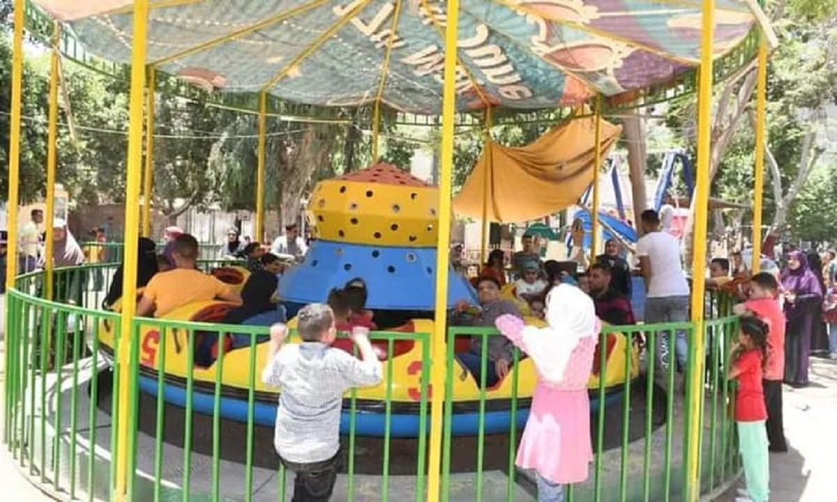 Amusement parks and playgrounds teem with children during eid