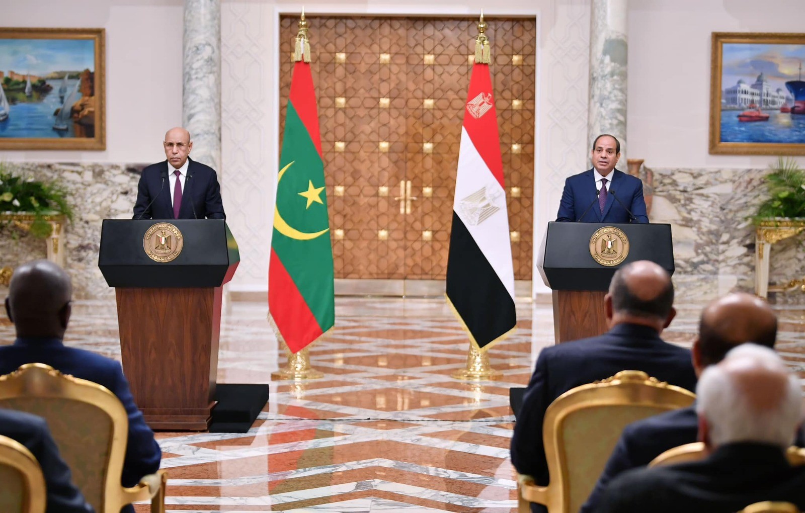 الرئيسان المصري والموريتاني خلال المؤتمر الصحفي المشترك