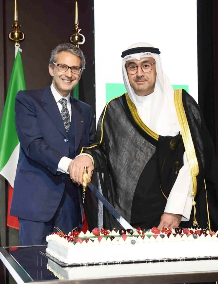 Kuwaiti Assistant Foreign Minister for Europe Affairs Ambassador Sadeq Marafi and Italian Ambassador in Kuwait