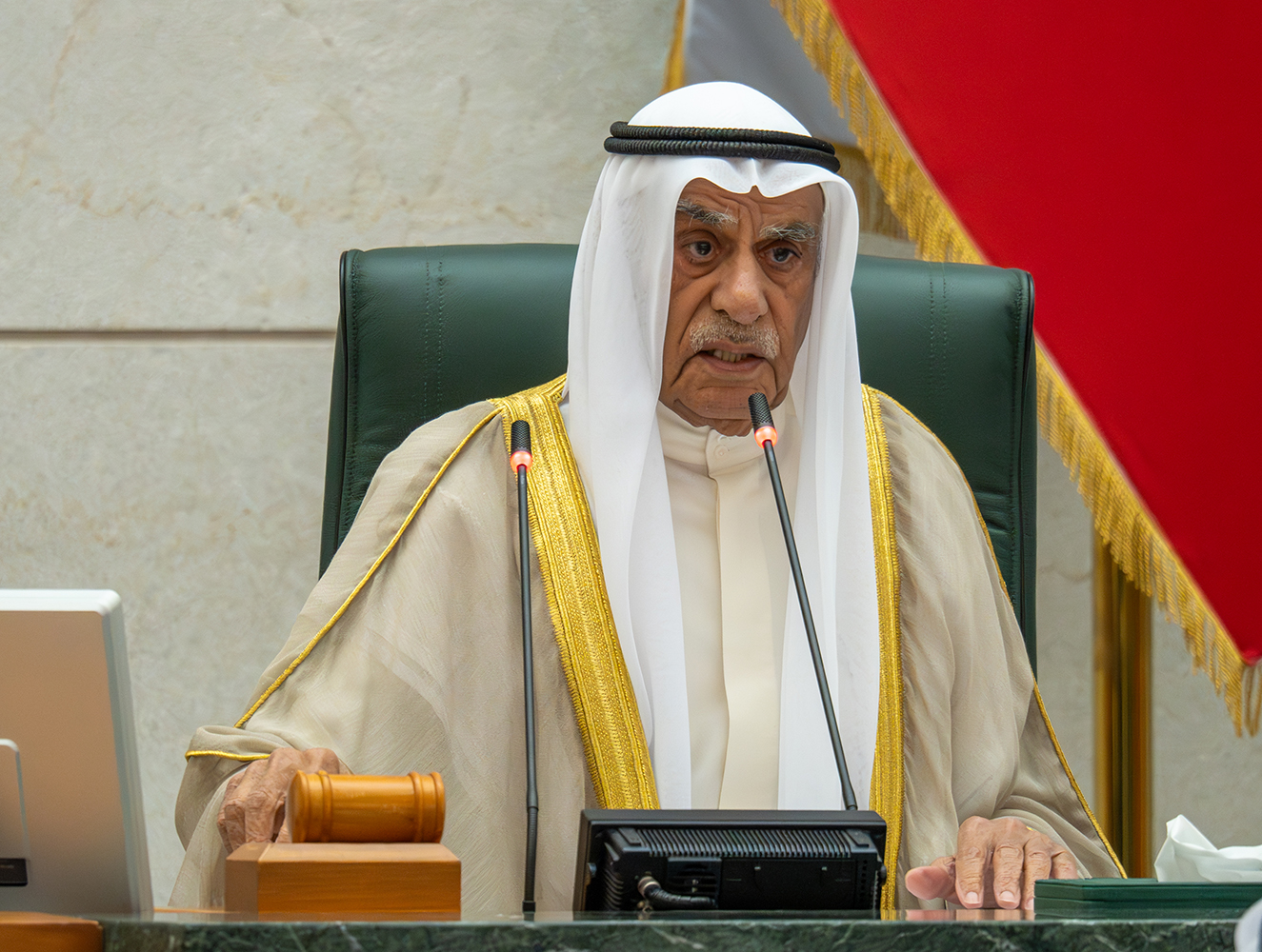 National Assembly Speaker Ahmad Al-Saadoun inaugurates the regular session