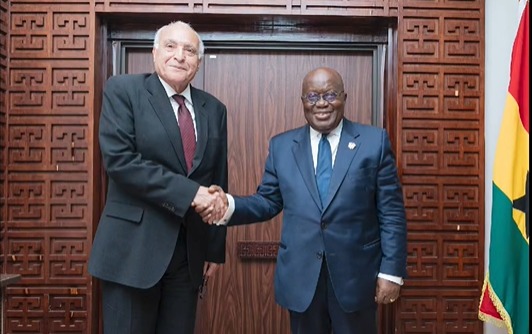 Algerian Foreign Minister Ahmed Attaf with Ghana's President Nana Akufo-Addo