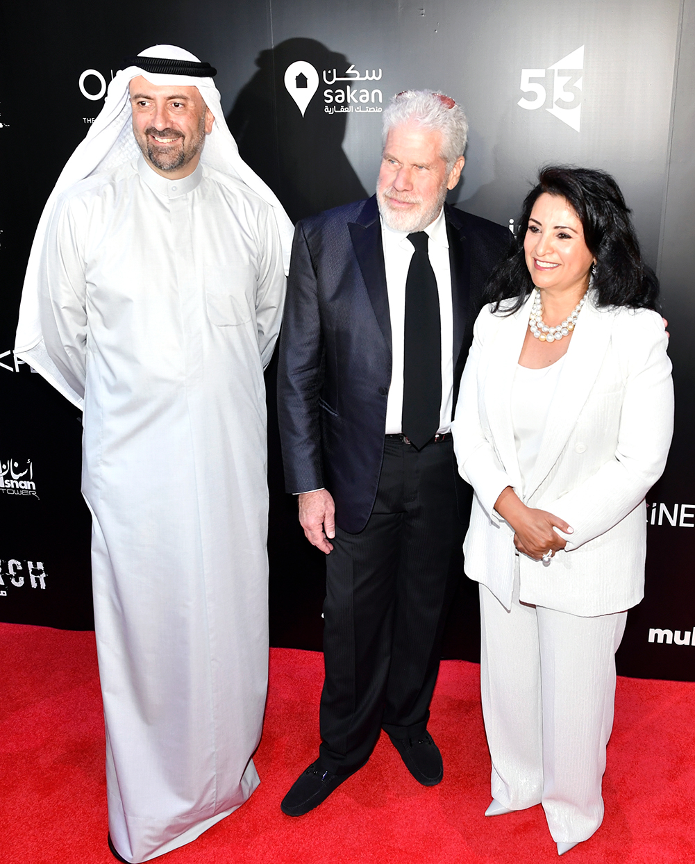 Director Dr. Ziyad Al-Husaini with actor Ron Perlman and Sheikha Ohoud Salem Al-Ali Al-Sabah Chairman of VO

