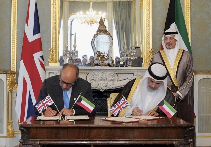 Kuwait Deputy Foreign Minister Sheikh Jarrah Jaber Al-Ahmad Al-Sabah during the signing ceremony