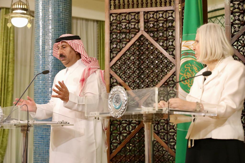 Press Conference held by Assistant Secretary General and Head of the Social Affairs Sector at Arab League Haifa Abu Ghazaleh, and Secretary General of Arab Red Crescent and Red Cross Organization (ARCO) Saleh Al-Tuwaijri