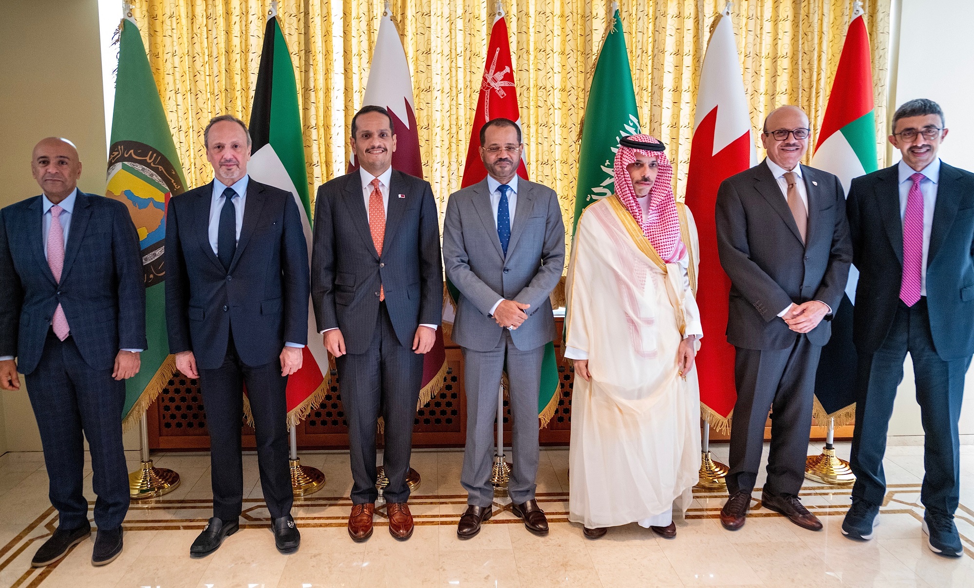 The Gulf Cooperation Council (GCC) Foreign Ministers after the meeting in New Yourk