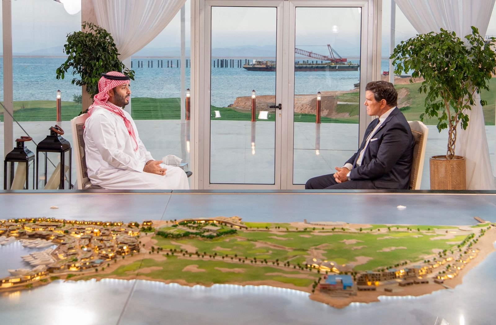 ولي العهد السعودي الأمير محمد بن سلمان خلال مقابلة مع قناة (فوكس نيوز) الأمريكية