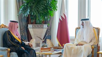 أمير قطر يبحث مع وزير الخارجية السعودي العلاقات الثنائية بالدوحة                                                                                                                                                                                          