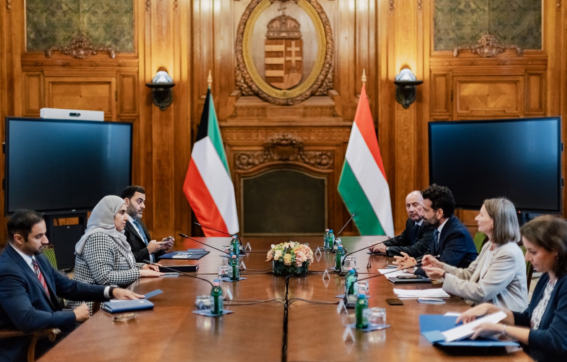 Kuwait Undersecretary of Finance Aseel Al-Munaifi meets with Hungarian Minister of Economy and International Affairs Tut Tibor in Budapest