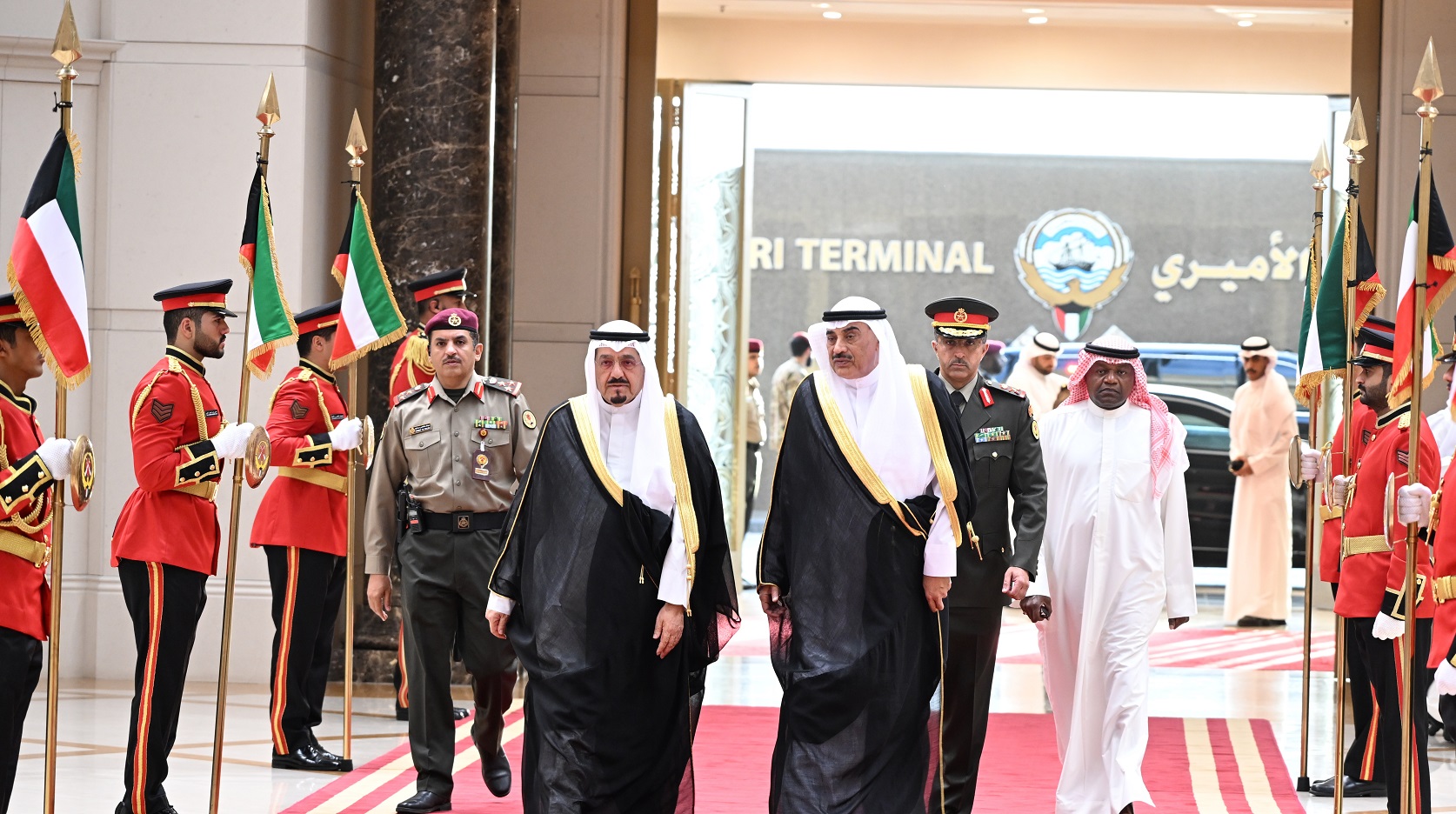 His Highness the Crown Prince Sheikh Sabah Khaled Al-Hamad Al-Sabah, headed along with an accompanying delegation to Doha 