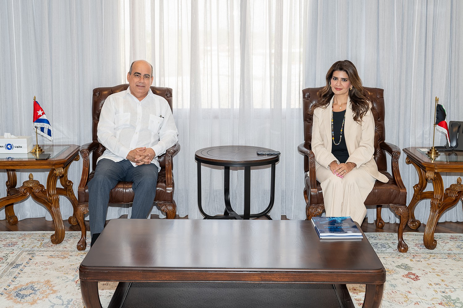 Director-General Dr. Fatima Al-Salem and Cuba's Ambassador to Kuwait Jose Senchez