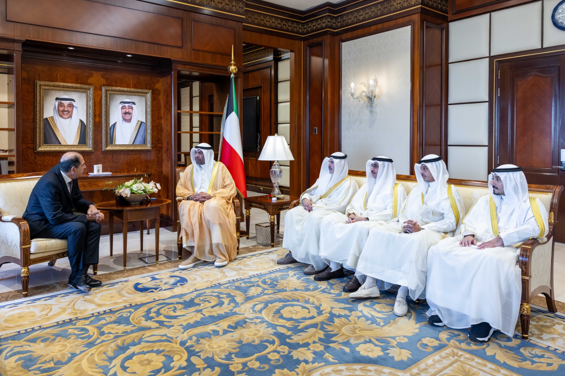 Kuwaiti FM receives a copy of the credentials of Peru's Ambassador Carlos Enrique Tomas Jimenez Gil-Fortoul