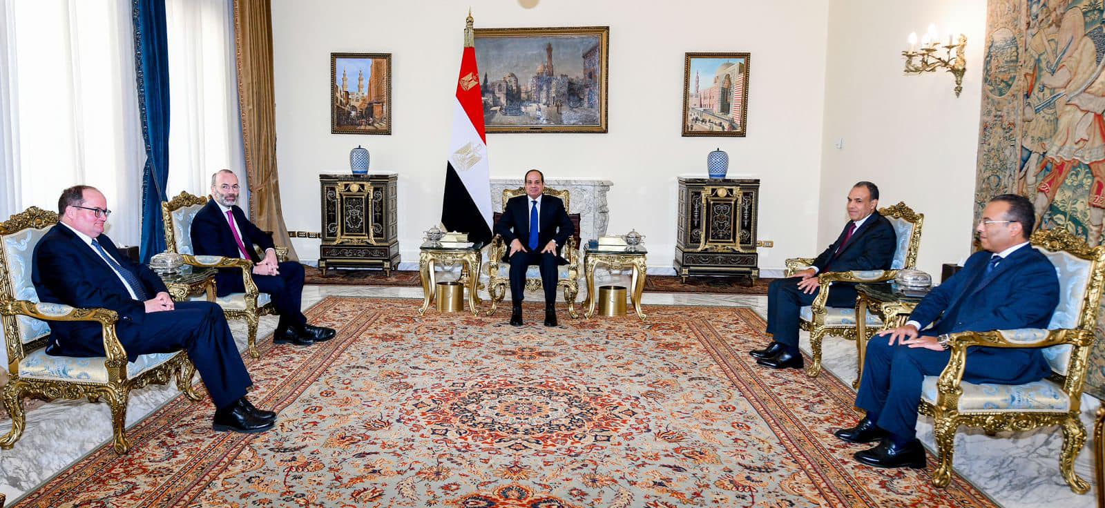 President Al-Sisi and the European People's Party President Manfred Weber