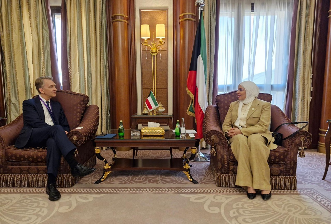 Minister of Finance, and Minister of State for Economic Affairs and Investment Nora Al-Fassam with Brookfield Asset Management CEO Bruce Flatt