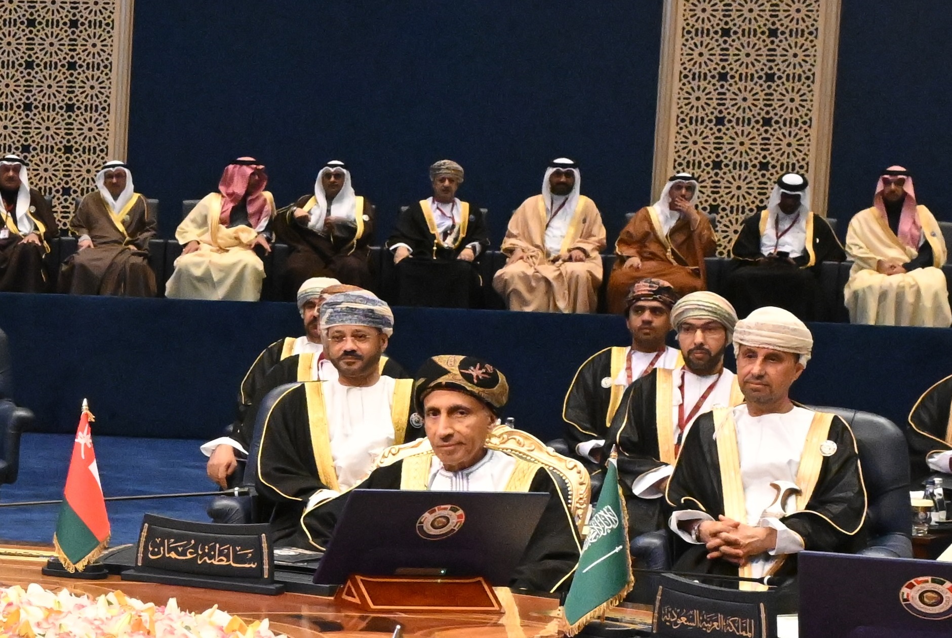 Deputy Prime Minister of the Sultanate of Oman Sayyid Fahad bin Mahmoud Al-Said during his speech at the 45th session of the GCC Supreme Council's meeting