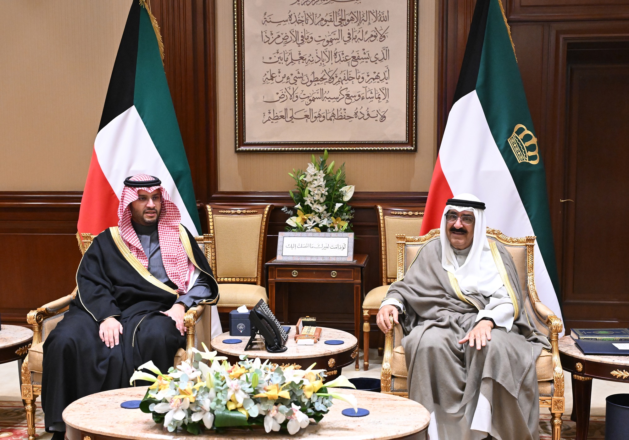 His Highness the Amir Sheikh Meshal Al-Ahmad Al-Jaber Al-Sabah received Saudi Arabia Minister of State and member of the cabinet Prince Turki bin Mohammad Al-Saud