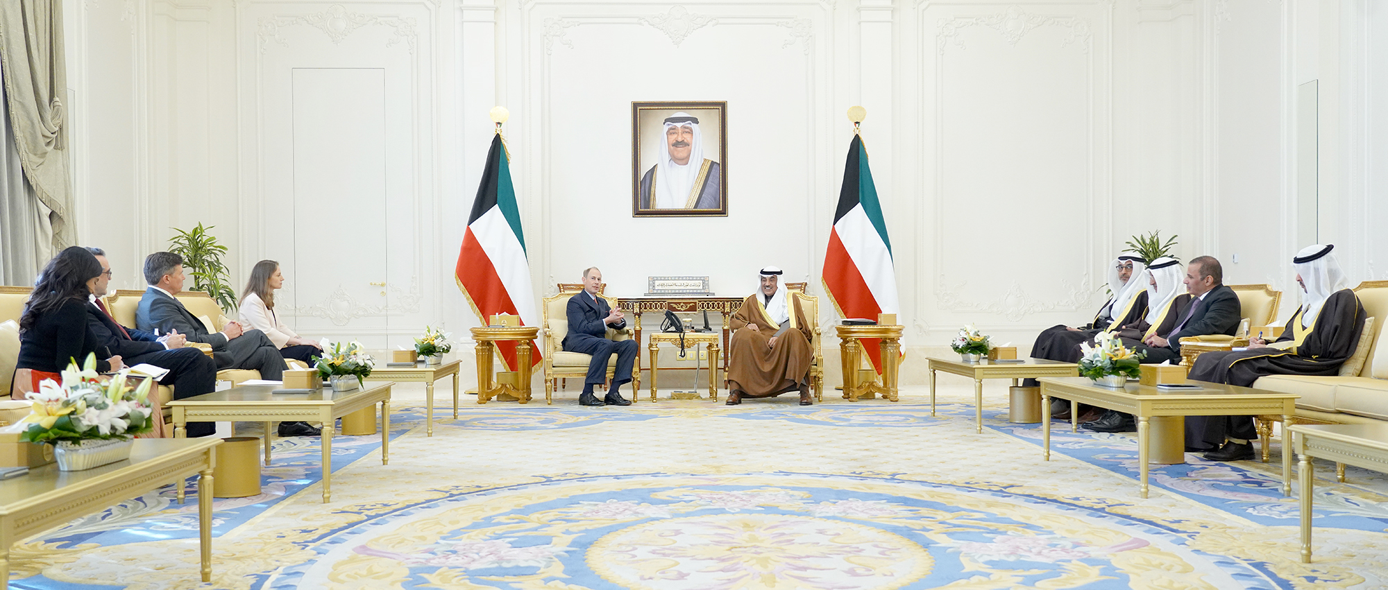 His Highness the Crown Prince receives the Royal Prince Edward, Duke of Edinburgh, and his accompanying delegation