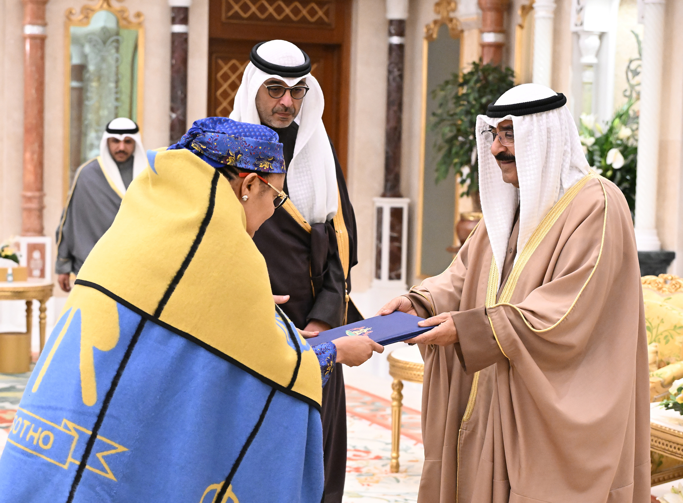 His Highness the Amir receives credentials of newly appointed Lesotho's ambassador