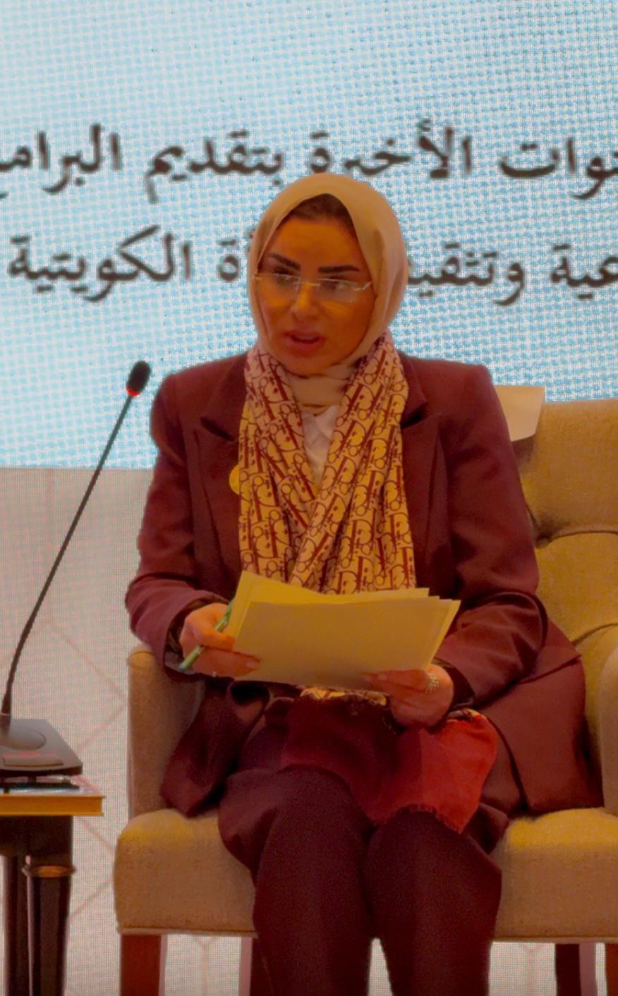 Minister of Social Affairs during her participation in the event on (Productive Families and Entrepreneurship)