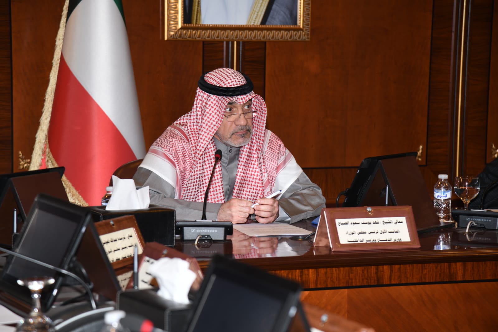 First Deputy Prime Minister, Minister of Defence, and Minister of Interior Sheikh Fahad Yousef Saud Al-Sabah met with editors-in-chief of daily newspapers, the Director General of KUNA, and the heads of public benefit associations.