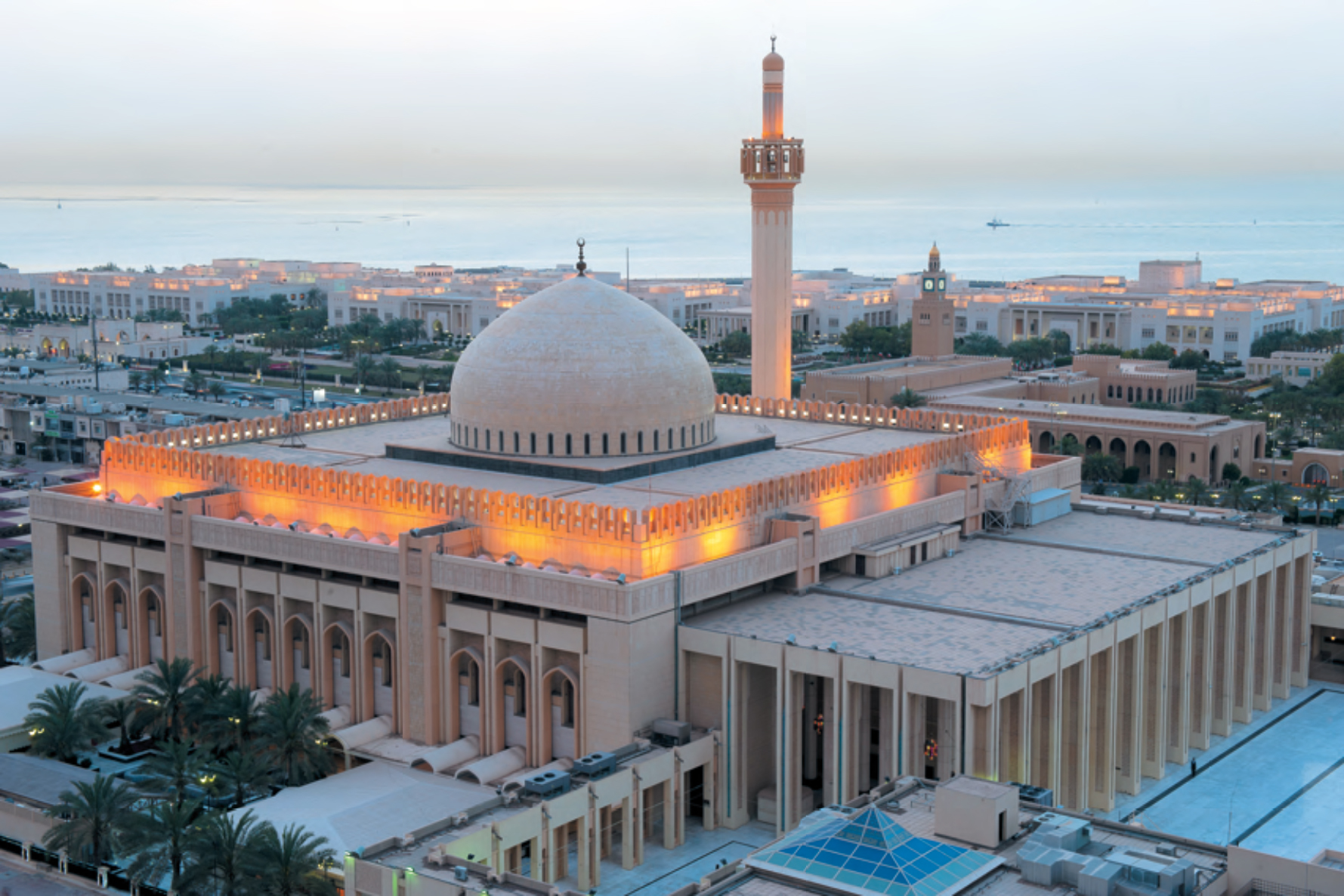 Constructing the Grand Mosque started in 1979 and it was officially opened in 1986 costing 14 million KD