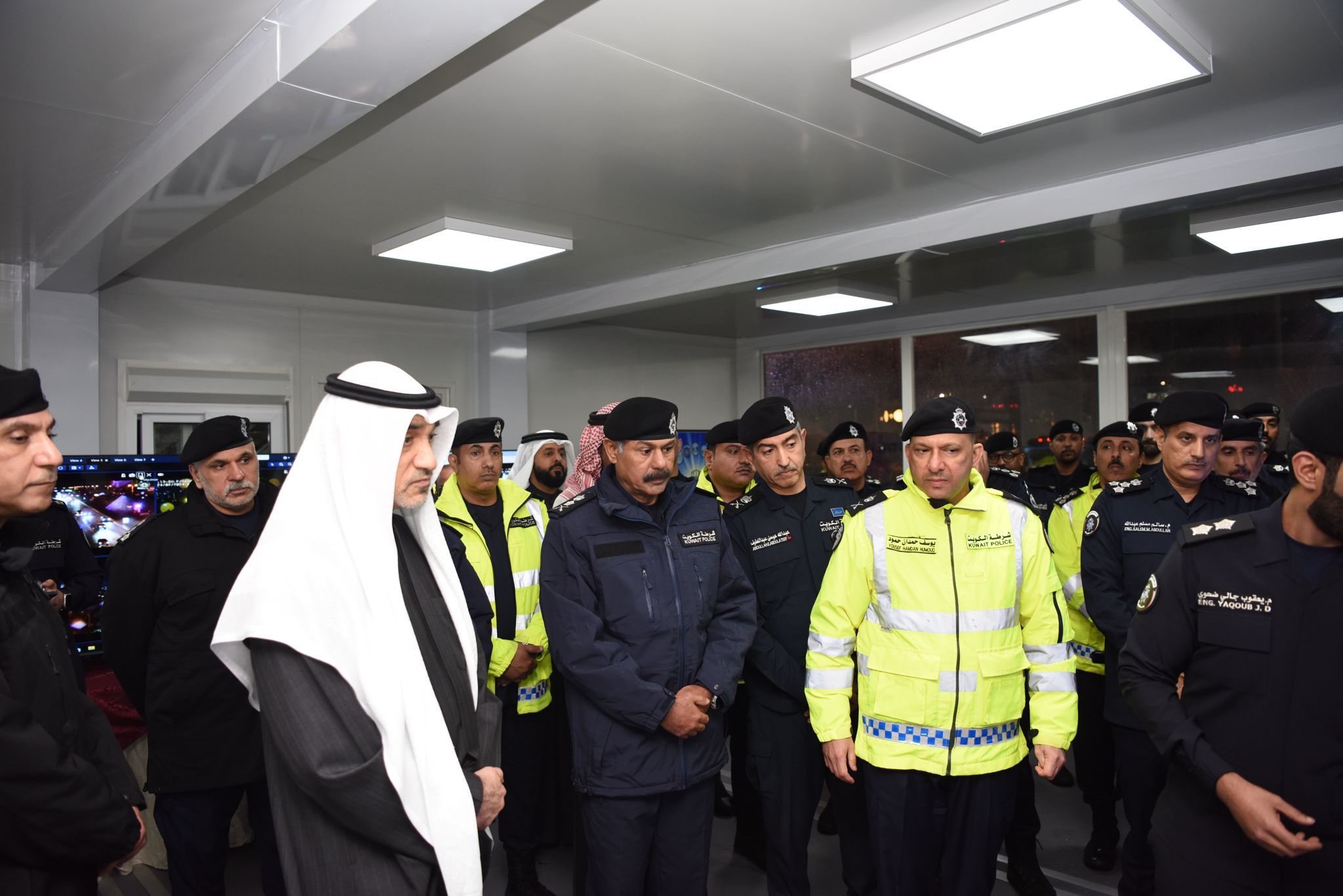 Deputy Prime Minister, Minister of Defense and Acting Minister of Interior Sheikh Fahad Yousef Al-Sabah during his inspection tour of check points