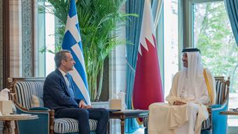 أمير قطر يبحث مع رئيس الوزراء اليوناني العلاقات الثنائية بين البلدين                                                                                                                                                                                      