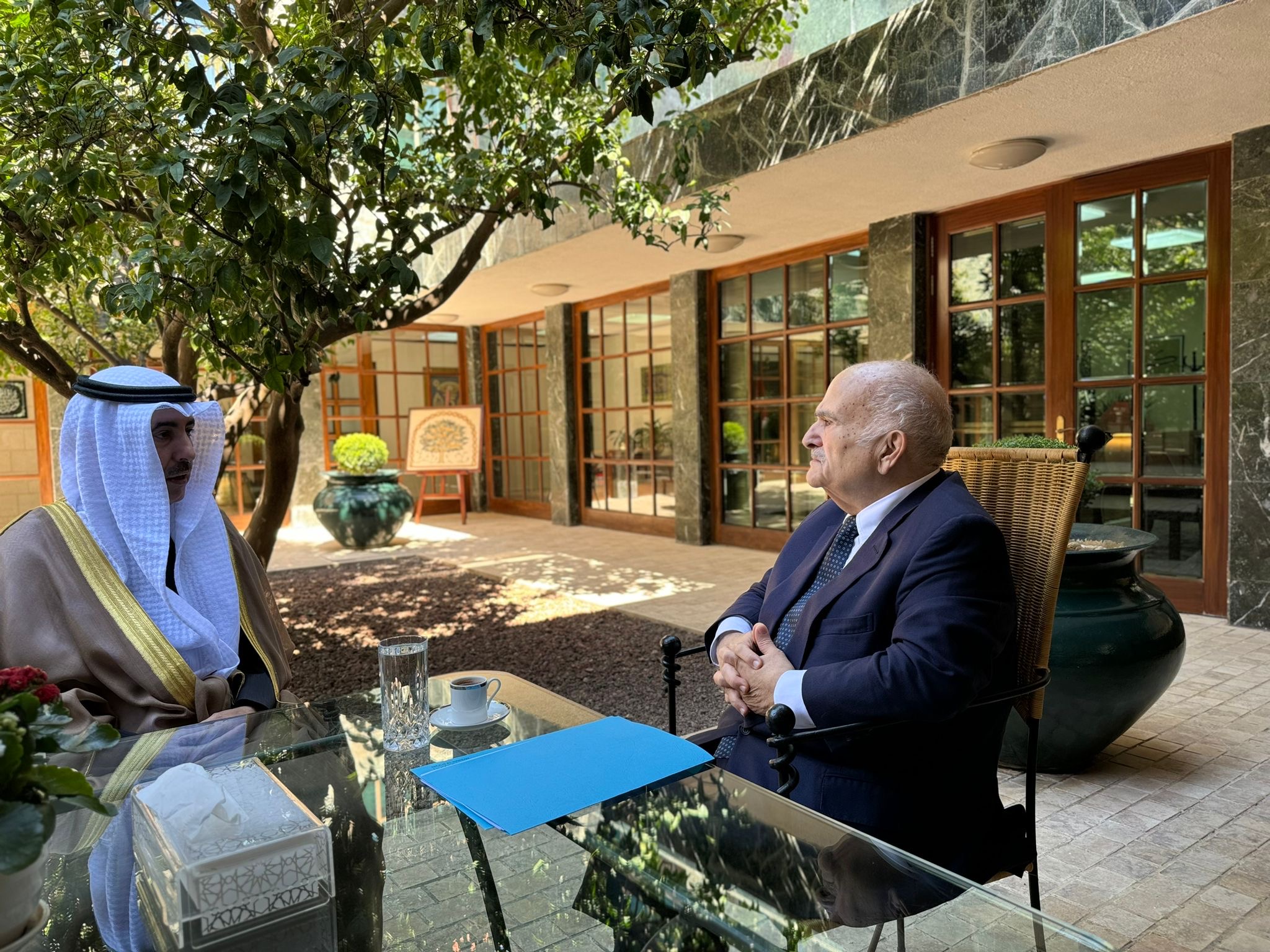 Kuwait's Ambassador to Jordan Hamad Al-Marri with Prince El Hassan bin Talal