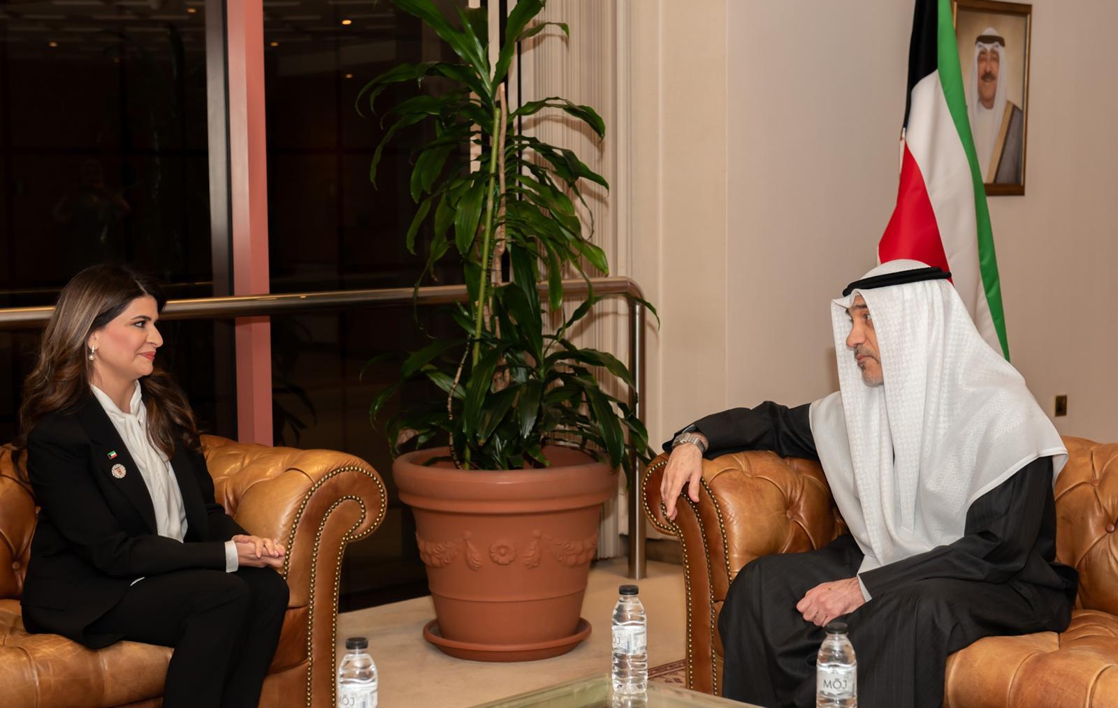 Deputy Prime Minister, Defense Minister and Acting Minister of Interior Sheikh Fahad Yusuf Saud Al-Sabah and KUNA Director-General Dr. Fatma Al-Salem during the interview