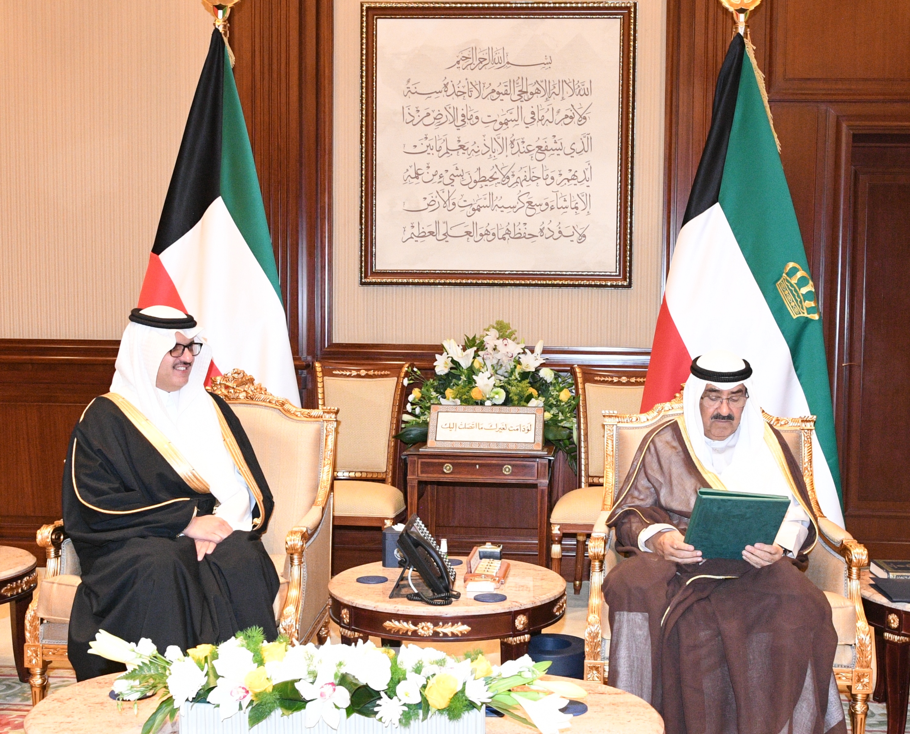 Amir Sheikh Mishal Al-Ahmad Al-Jaber Al-Sabah received Saudi Arabia's Ambassador to Kuwait, Prince Sultan bin Saad Al-Saud