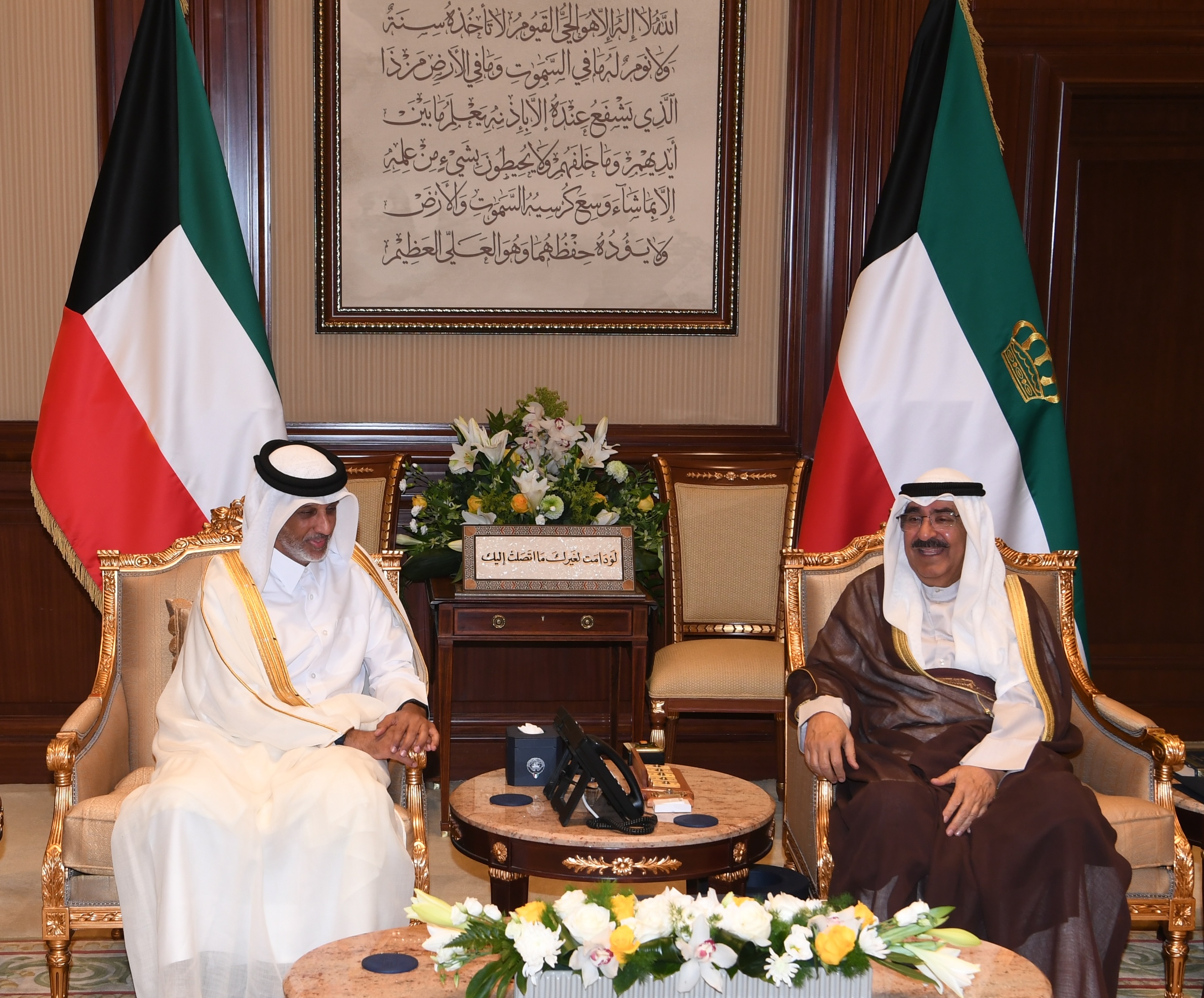 Kuwait Amir receives Qatari Minister of Sports and Youth, Sheikh Hamad bin Khalifa bin Ahmed Al-Thani