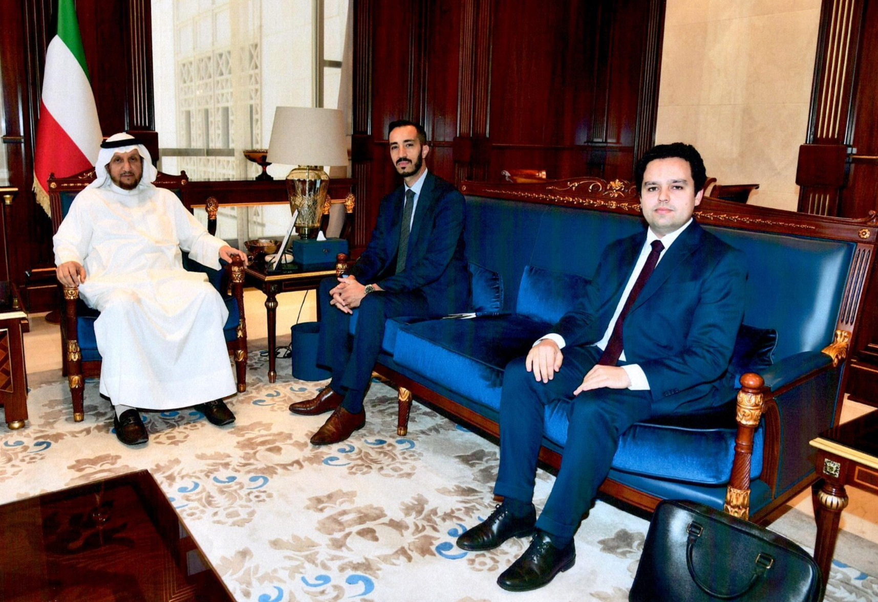 Kuwaiti Deputy Prime Minister and Minister of State for Cabinet Affairs Shereeda Al- Mousherji meets with French Charge d'Affaires in Kuwait Bassam Khadrawi