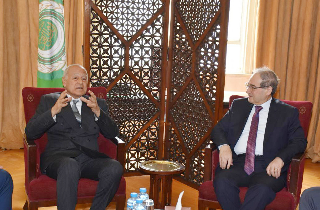 الامين العام لجامعة الدول العربية يلتقي وزير خارجية سوريا