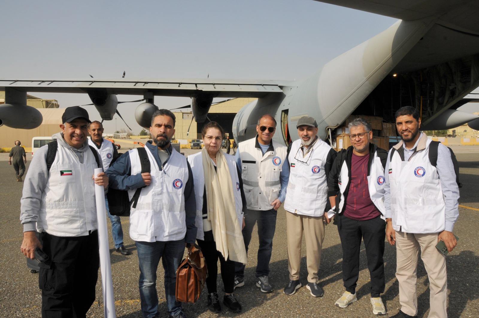 Kuwait's 46th humanitarian planeload departs to Gaza, medical team on board