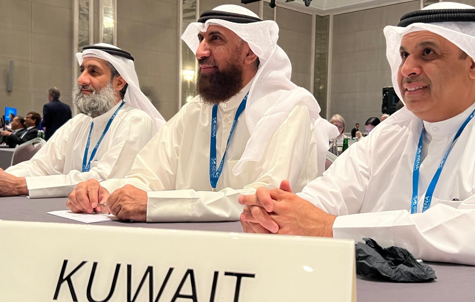 La délégation du Koweït au 14e Forum des législateurs de l’Agence internationale pour les énergies renouvelables tenu à Abou Dhabi.