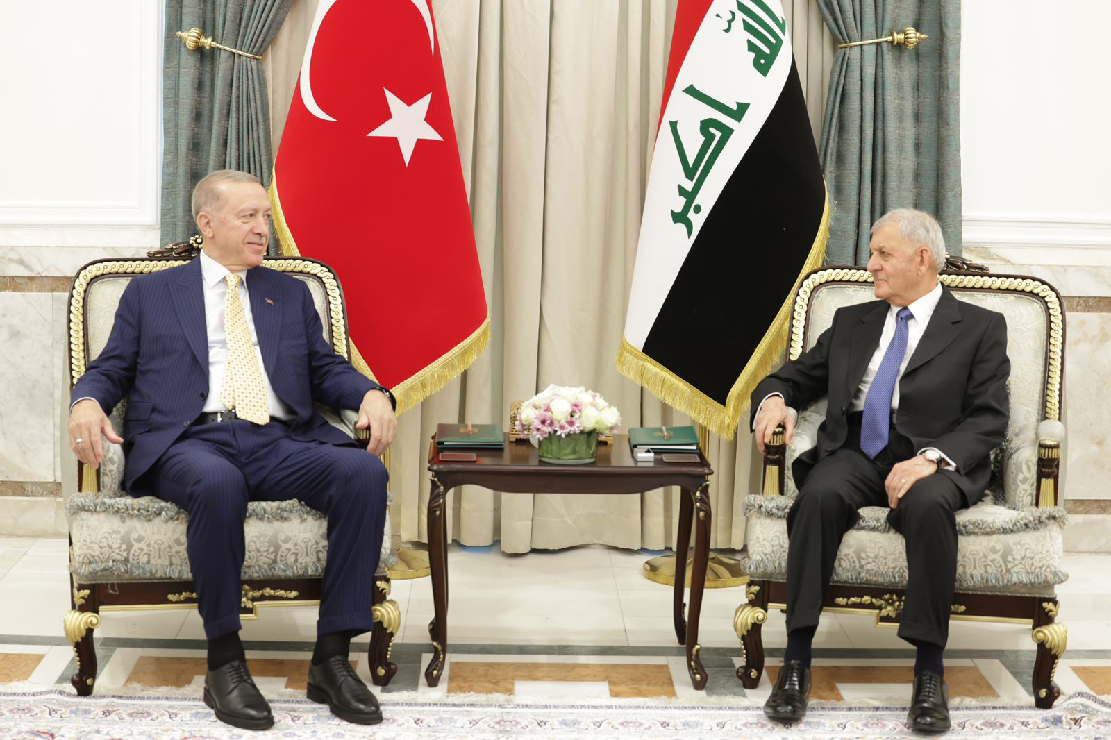 Iraqi President Abdul Latif Rashid's and  Turkish President Recep Tayyip Erdogan