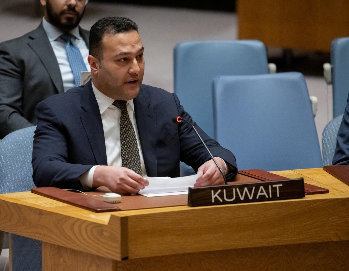 The plenipotentiary minister and the deputy representative at the UN Faisal Al-Enezi