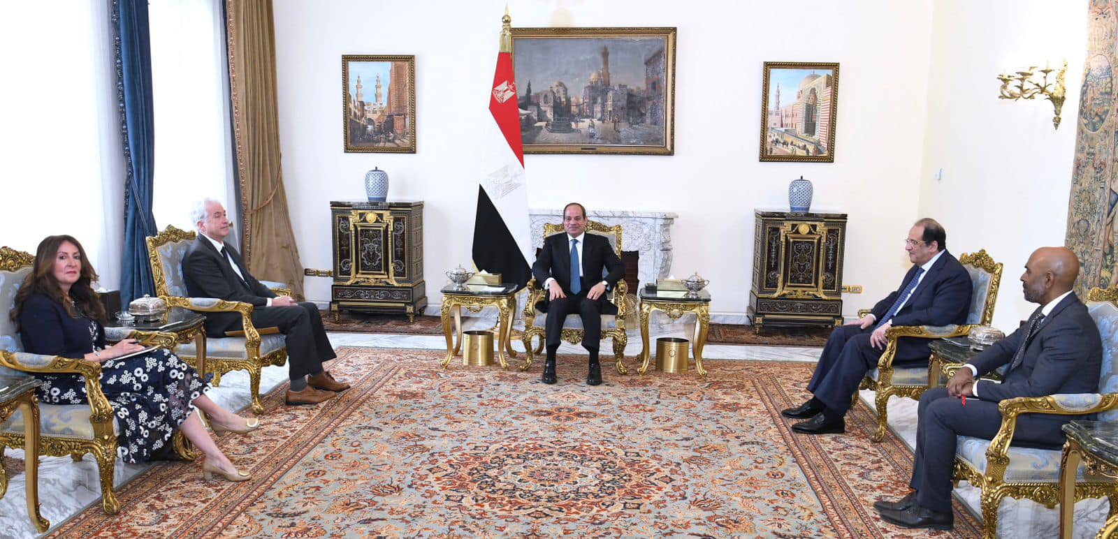 Egyptian President Abdelfattah Al-Sisi meets the head of the CIA, William Burns