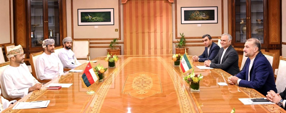 Omani Foreign Minister Badr Al Busaidi and Iranian opposite number Hossein Amir-Abdollahian