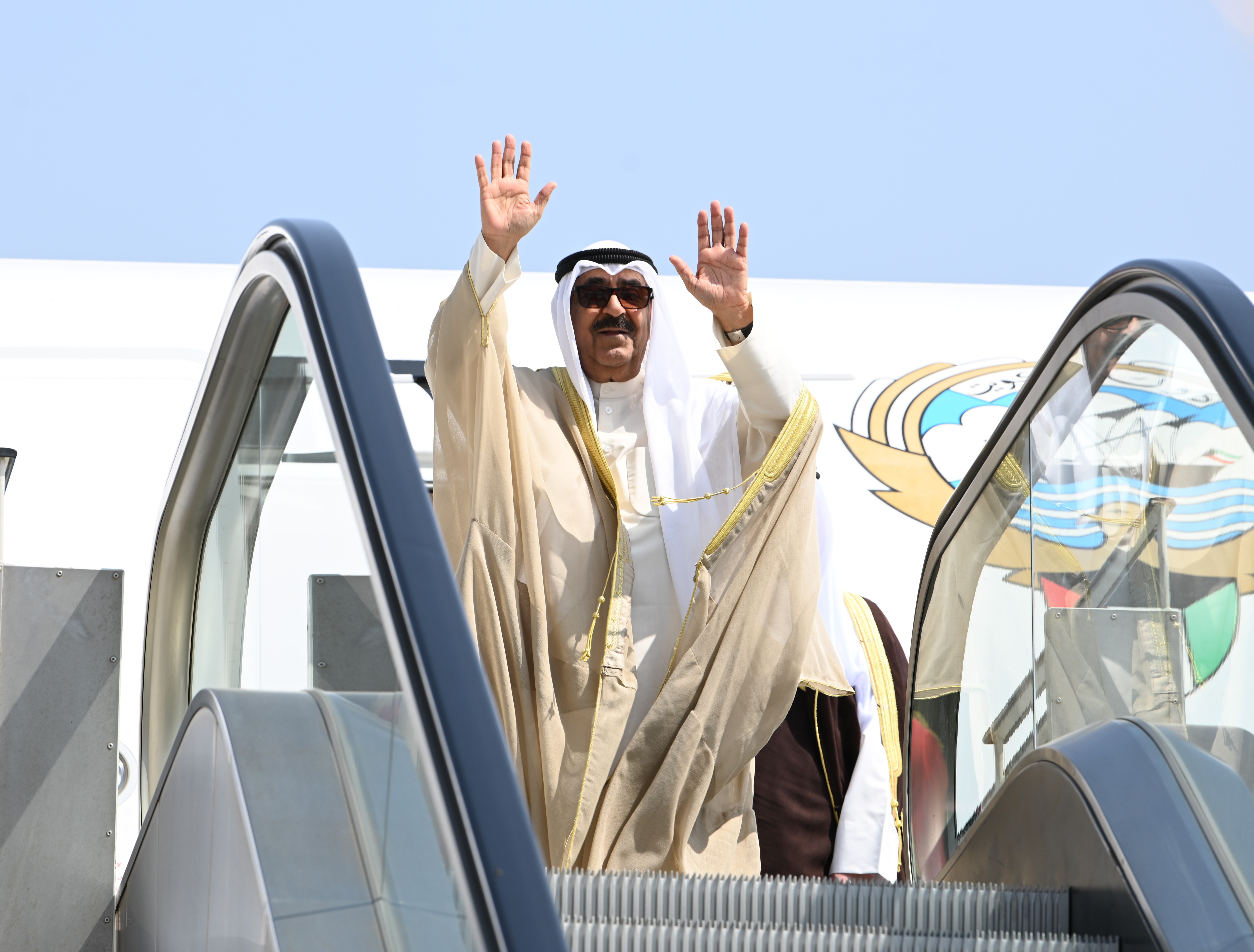 Kuwait Amir Sheikh Mishal Al-Ahmad Al-Jaber Al-Sabah departs Egypt after state visit.