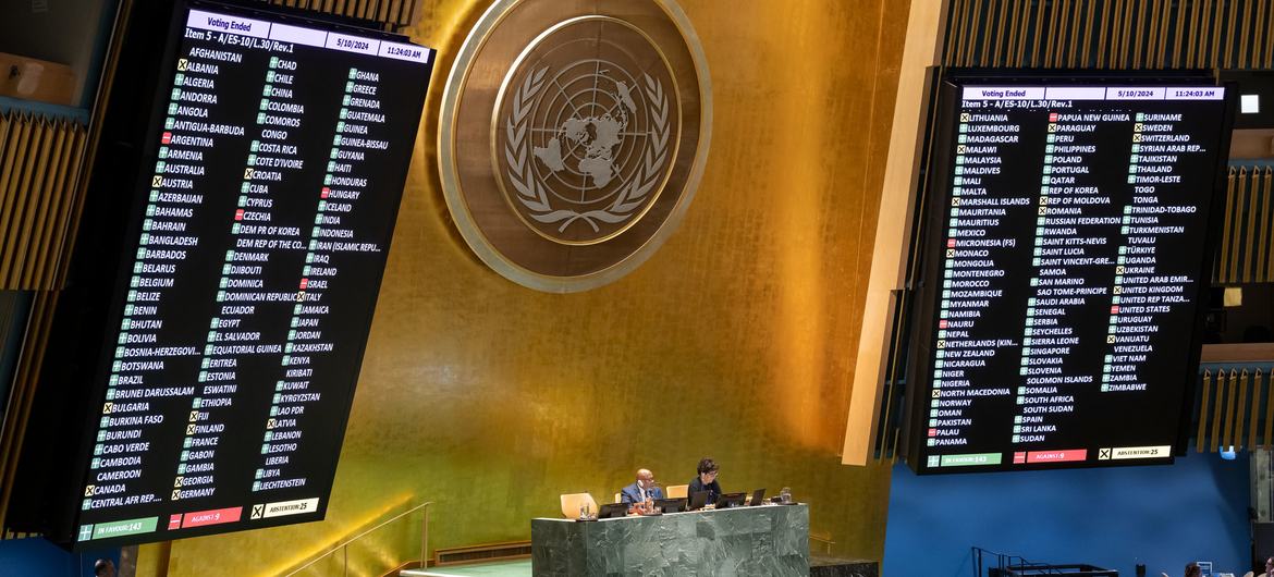 الجمعية العامة للأمم المتحدة تعتمد مشروع قرار بالأغلبية يدعم عضوية فلسطين بالمنظمة                                                                                                                                                                        