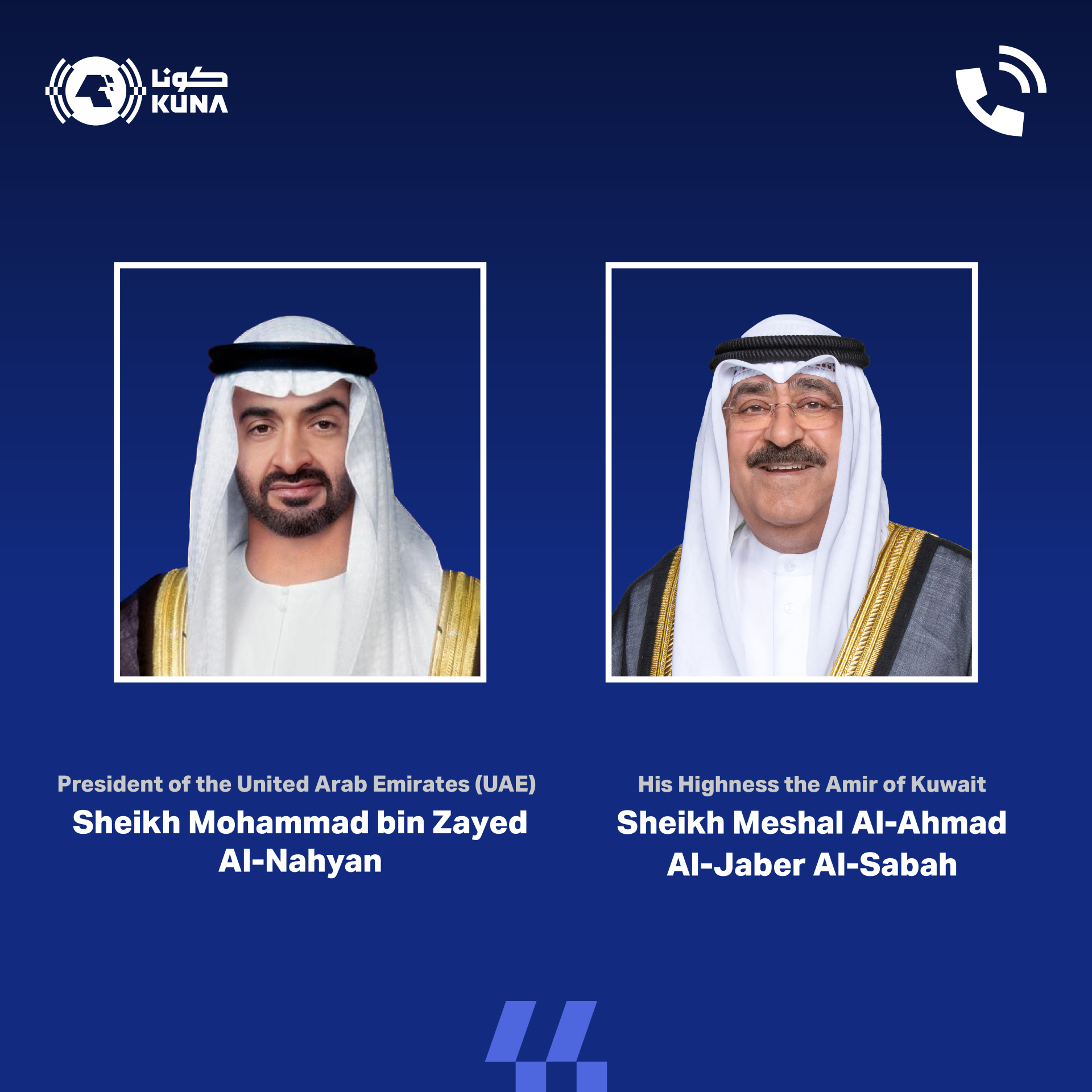 Kuwait Amir receives call from UAE President affirming solid support                                                                                                                                                                                      