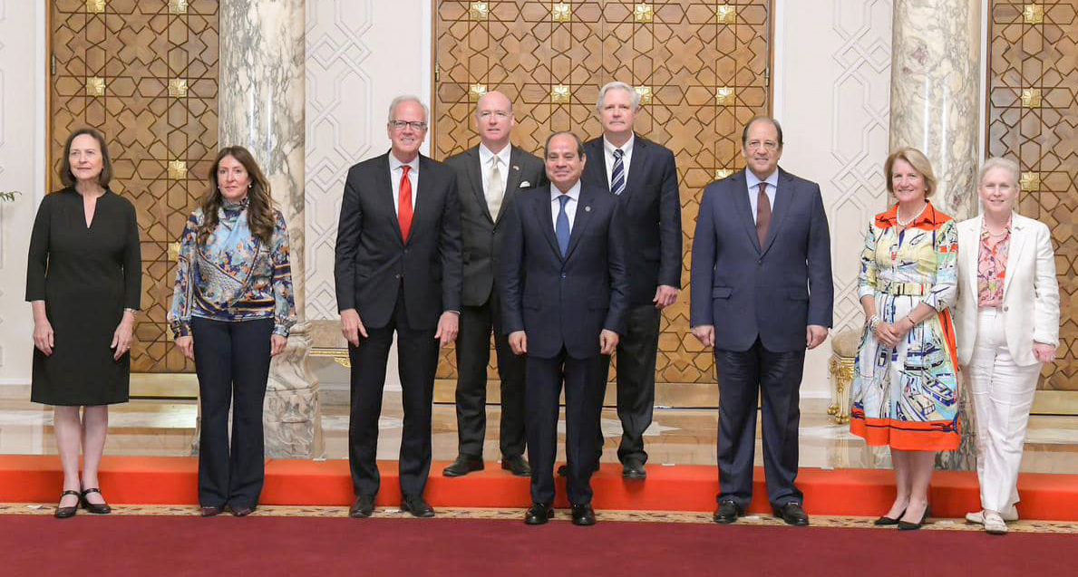 Egyptian President Abdulfattah Al-Sisi meets US Congress Delegation.	
